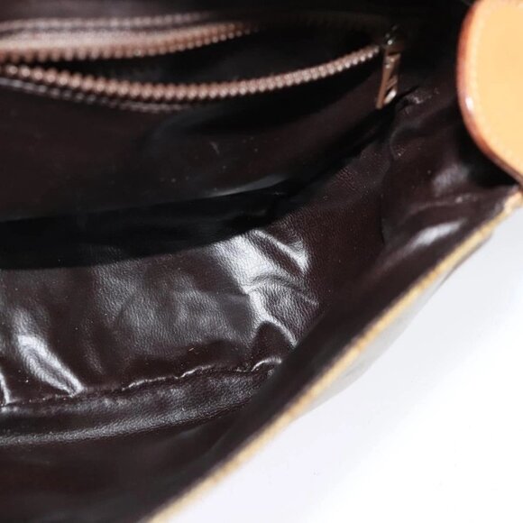 CELINE Macadam Canvas Shoulder Bag Beige Gold Auth 121456 - Picture 12 of 16